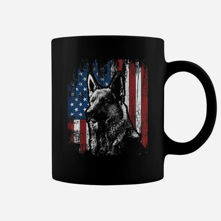 Patriotic German Shepherd American Flag Shirt Dog Gifts Coffee Mug