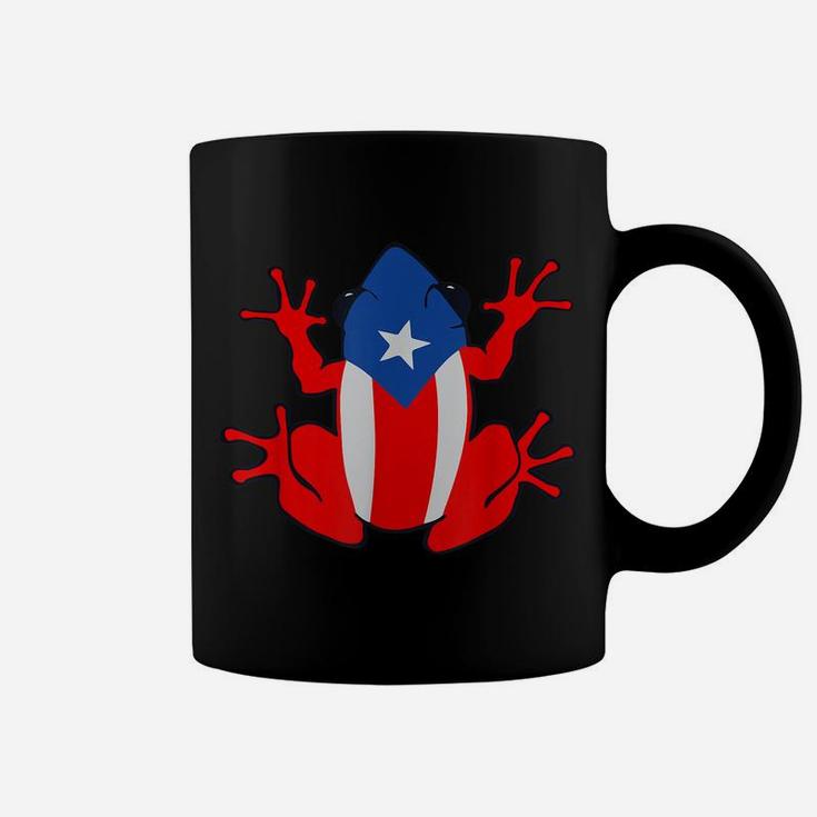 Patriotic Puerto Rico Flag Frog Puero Rican Culture Roots Coffee Mug
