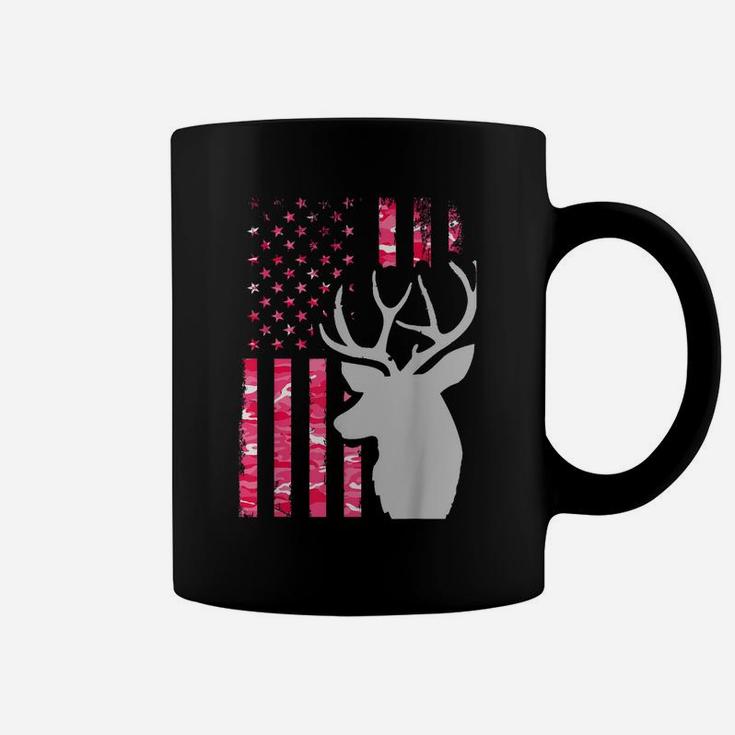 Pink Camo American Flag Camouflage Buck Hunting Shirt Women Coffee Mug