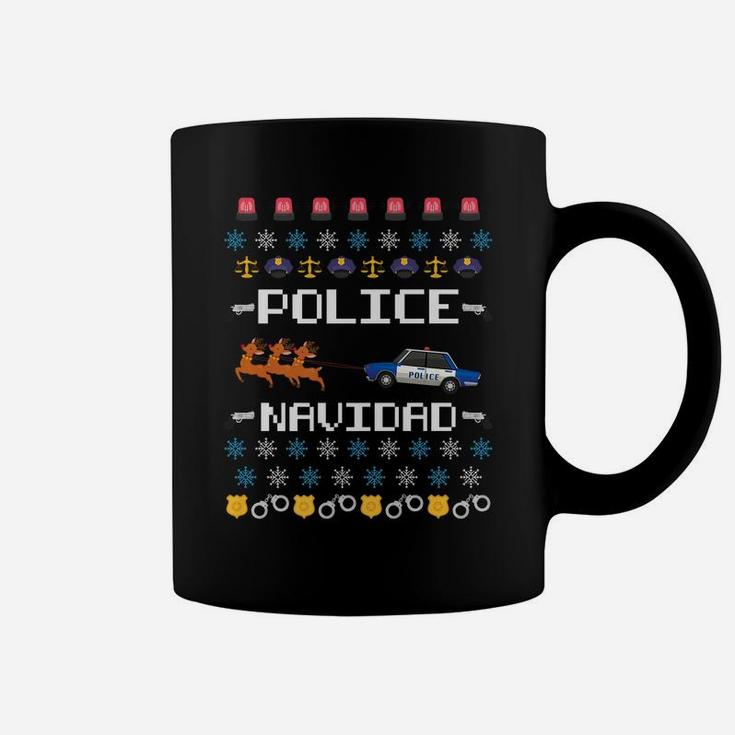 Police Navidad Ugly Christmas Sweater Funny Policeman X-Mas Coffee Mug