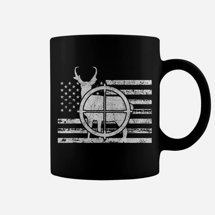 Pronghorn Hunter American Flag Patriotic Hunting Coffee Mug