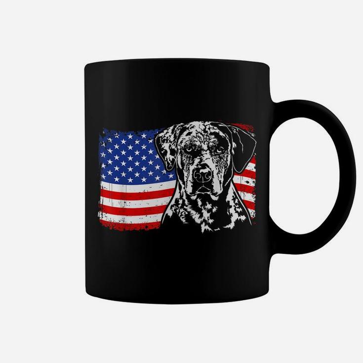 Proud Catahoula Leopard Dog American Flag Patriotic Dog Gift Coffee Mug