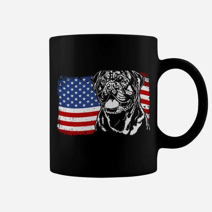 Proud French Mastiff American Flag Patriotic Dog Gift Coffee Mug