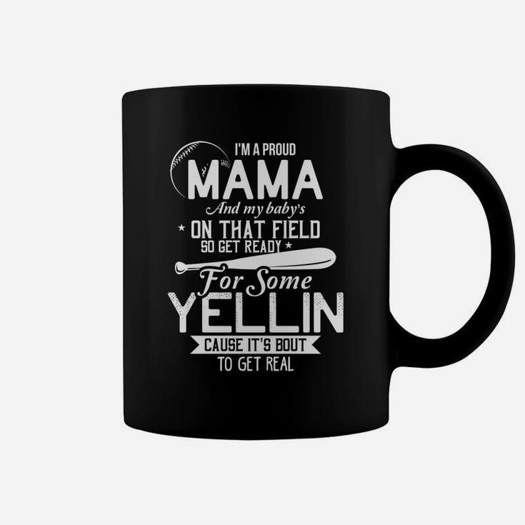 Proud Mama Baseball Funny Mom Of Baseball Player Gifts Coffee Mug