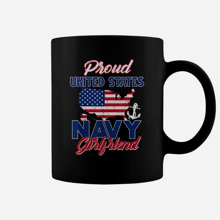 Proud Navy Girlfriend Us Flag Family S Army Military Coffee Mug