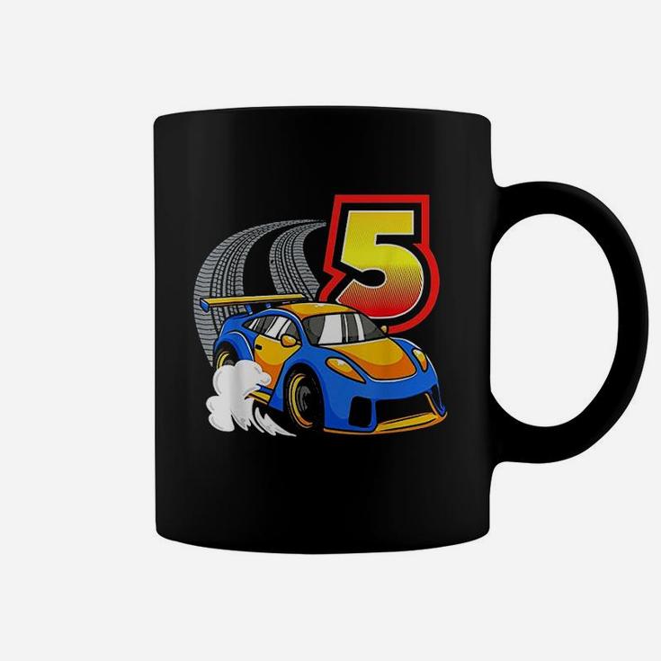 Race Car 5th Birthday 5 Year Old Toddler Boy Racing Coffee Mug