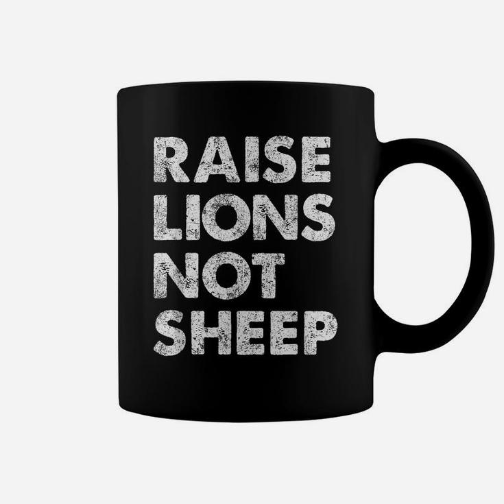 Raise Lions Not Sheep - American Patriot - Patriotic Lion Coffee Mug