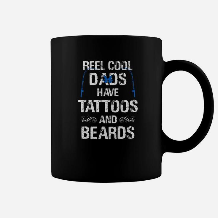 Real Cool Dads Have Tattoos And Beards Fathers Day Fishing Premium Coffee Mug
