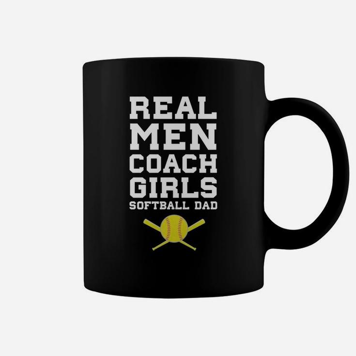 Real Men Coach Girls Softball Dad Sports T Shirt Coffee Mug