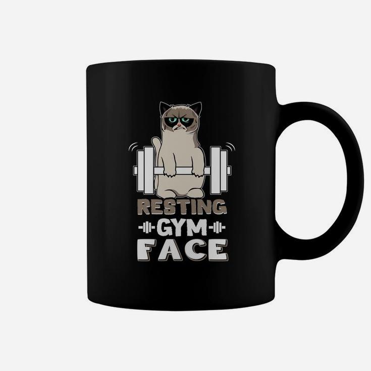 Resting Gym Face Funnt Cat Gym Shirt Work Out Coffee Mug