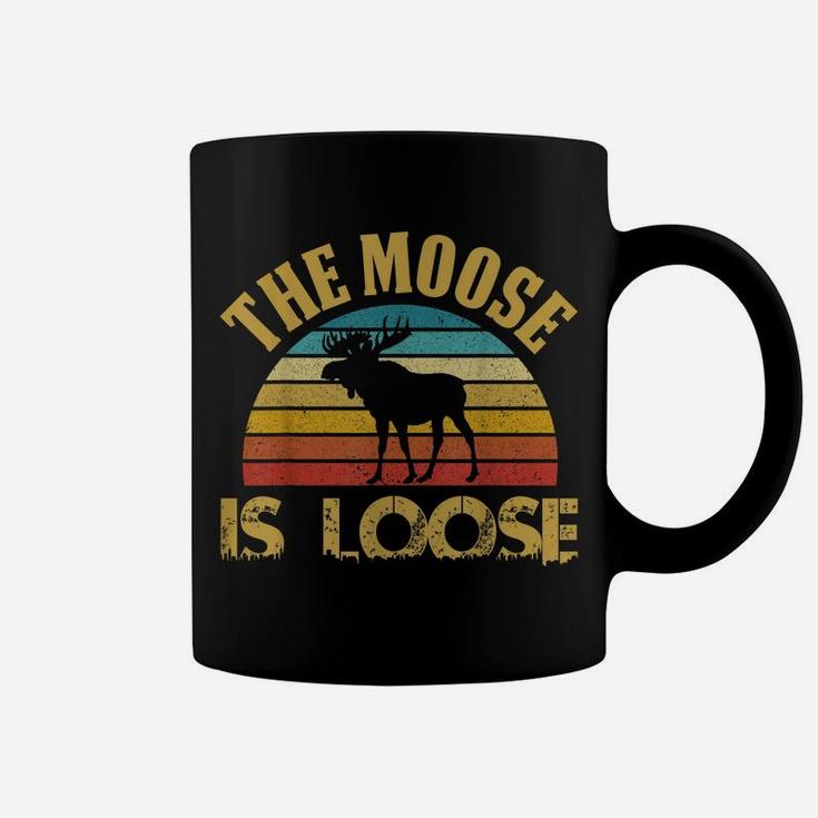 Retro Vintage Moose Is Loose Funny Moose Lover Gift Coffee Mug