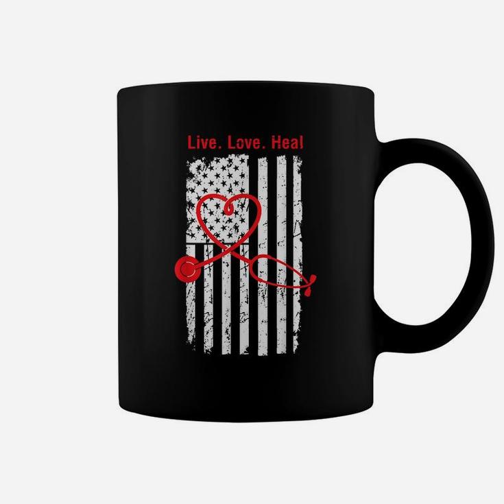 Rn Lvn Cna Nurse Us American Flag Cool Nursing Graduate Gift Coffee Mug