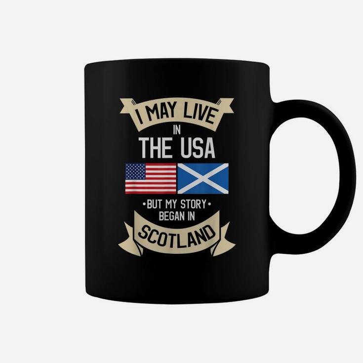 Scotland American Flag Usa Scottish Roots Gifts Coffee Mug