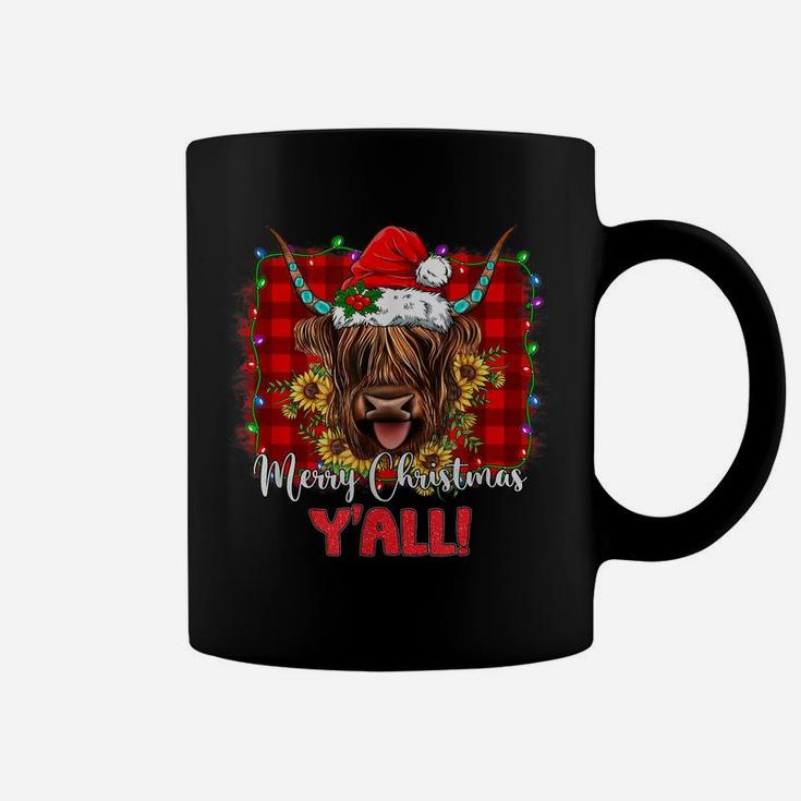 Scottish Hairy Cow Mom Heifer Merry Christmas Y'all Xmas Coffee Mug