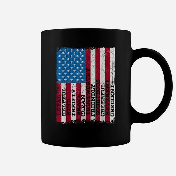 Scout Law Patriotic Scouting Lover Us Flag Boy Girl Coffee Mug