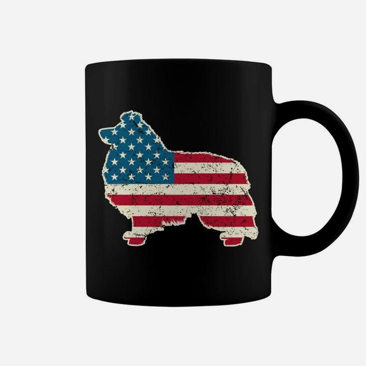 Shetland Sheepdog 4Th Of July Men Usa American Flag Sheltie Sweatshirt Coffee Mug