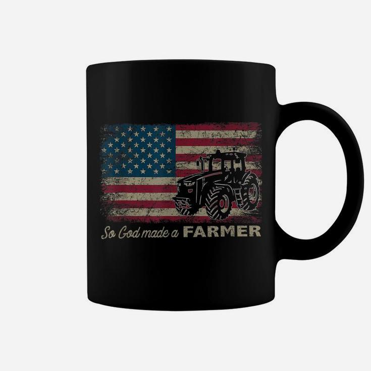 So God Made A Farmer Usa Flag Patriotic Farming Gift Coffee Mug