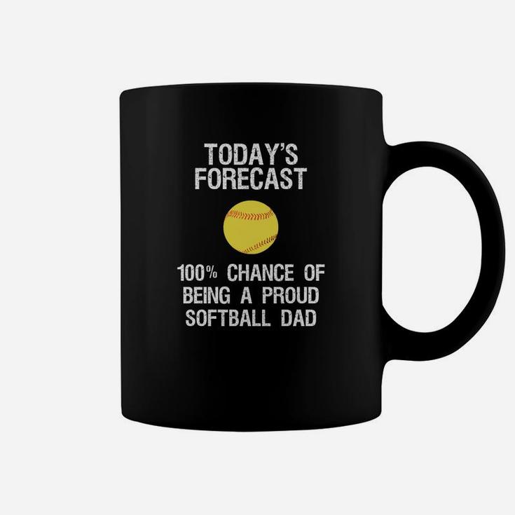 Softball Dad Shirt Funny Proud Softball Dad Forecast Coffee Mug