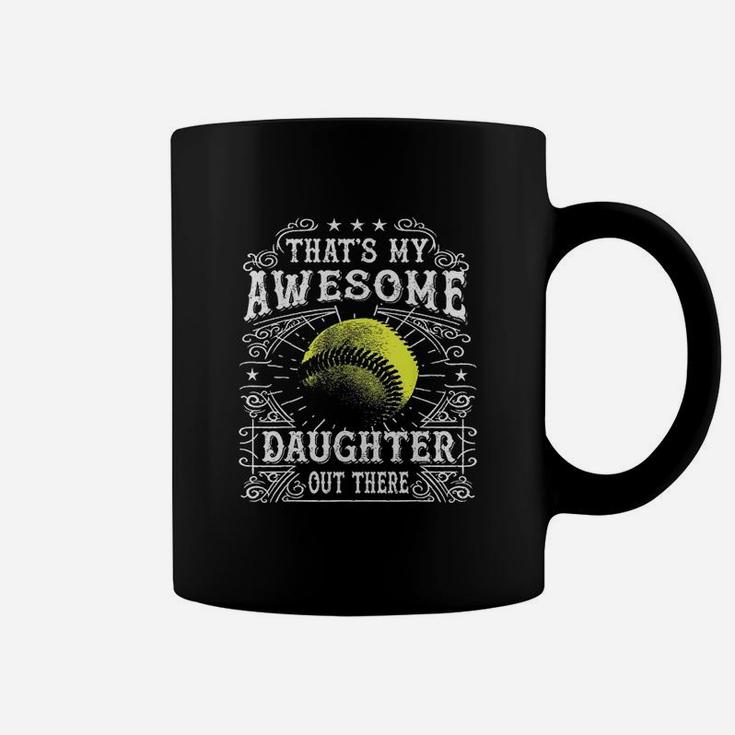 Softball Gift For Dad And Mom From Daughter Coffee Mug