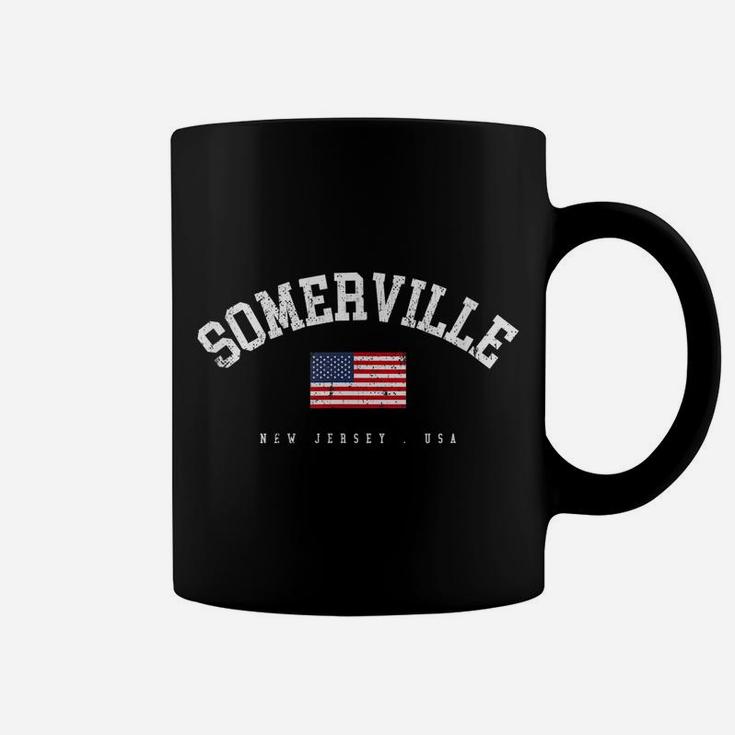 Somerville NJ Retro American Flag USA City Name Coffee Mug