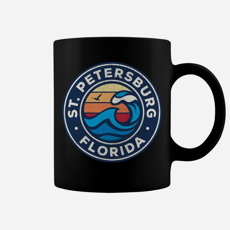 St Petersburg Florida FL Vintage Nautical Waves Design Coffee Mug