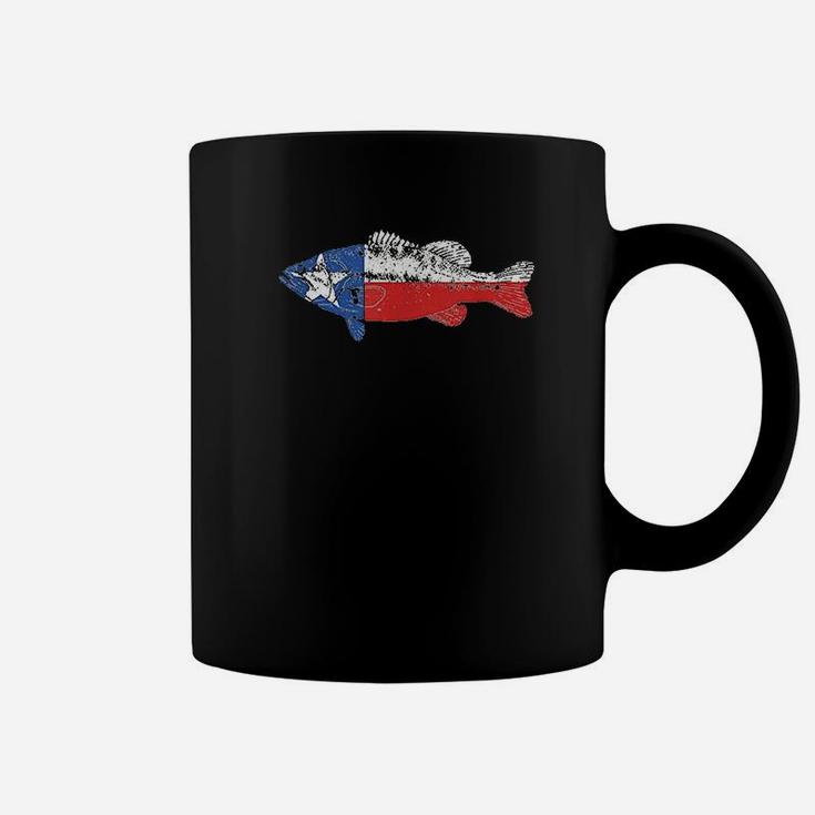 State Of Texas Fishing Flag Vintage Bass Retro Coffee Mug