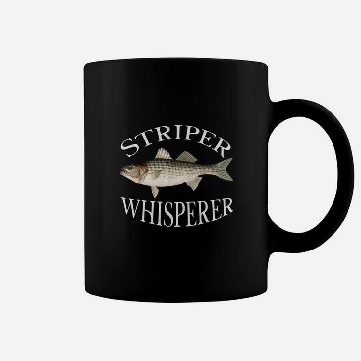 Striper Whisperer Striped Bass Fish Illustration Fishing Shirt Coffee Mug