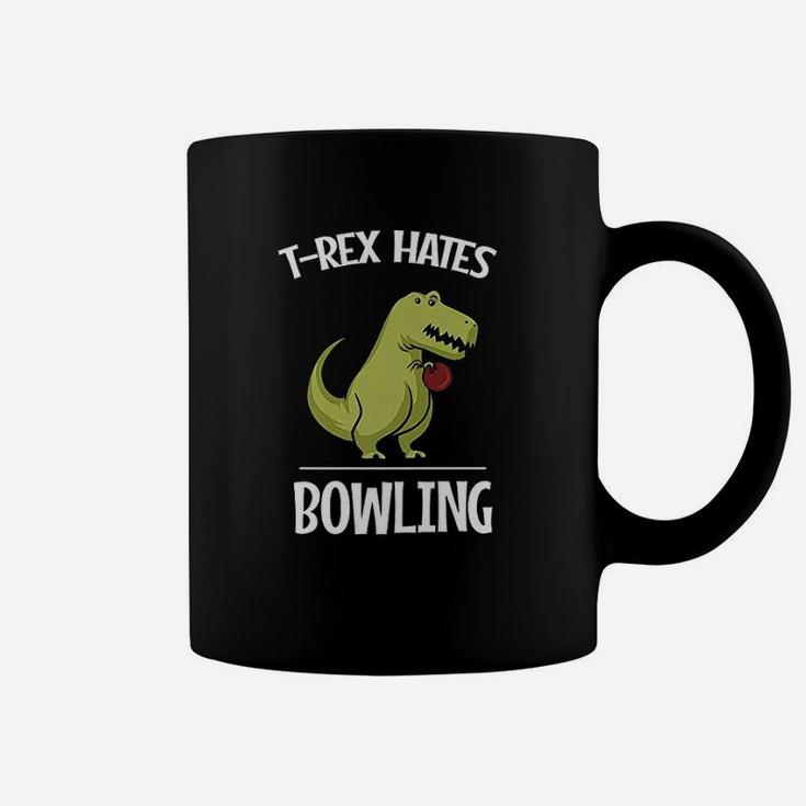 Tee Rex Hates Bowling Funny Short Arms Dinosaur Coffee Mug