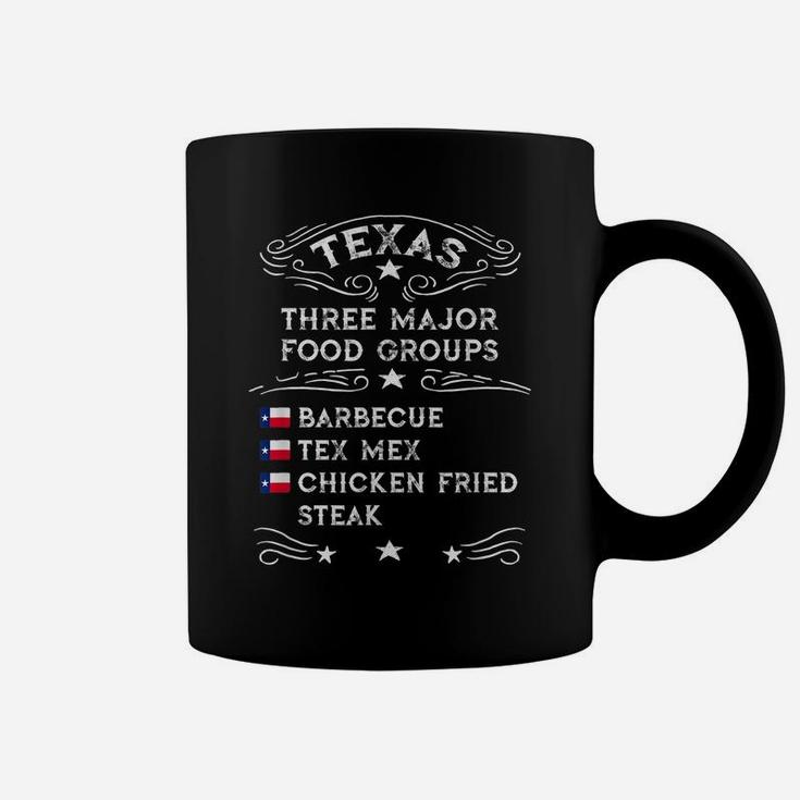 Texas Three Major Food Groups State Of Texas Flag Coffee Mug
