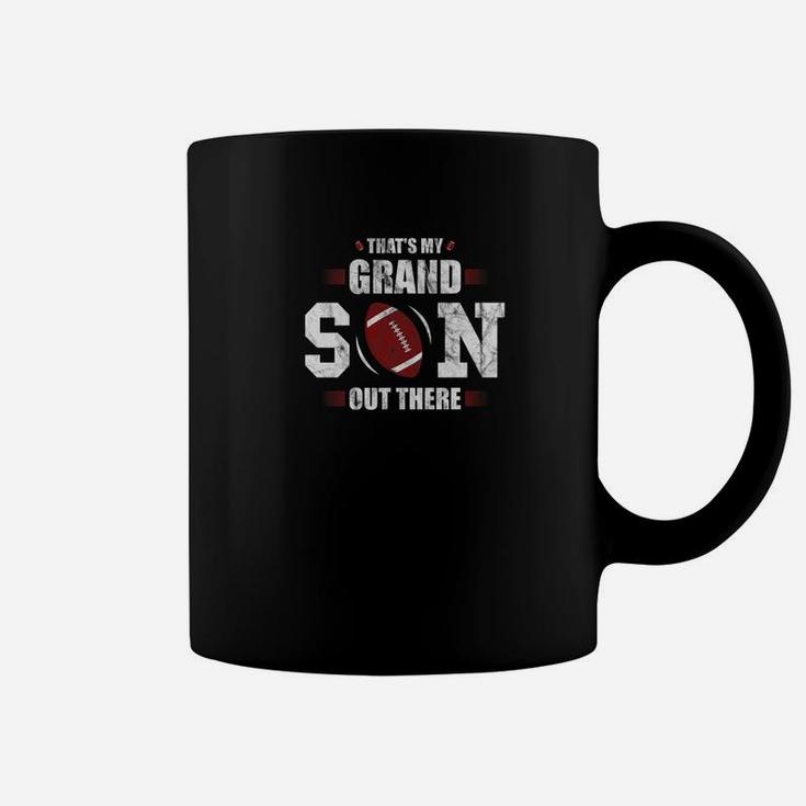 Thats My Grandson Out There Football Gift Grandma Grandpa Premium Coffee Mug