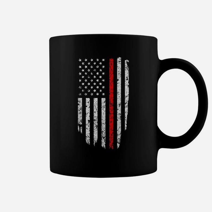 Thin Red Line American Flag  Cool Firefighter Support Coffee Mug