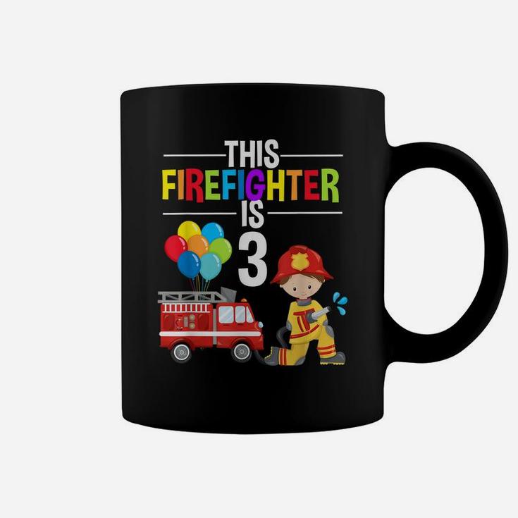 This Firefighter Is 3 3Rd Birthday Fire Truck Fireman Boys Coffee Mug
