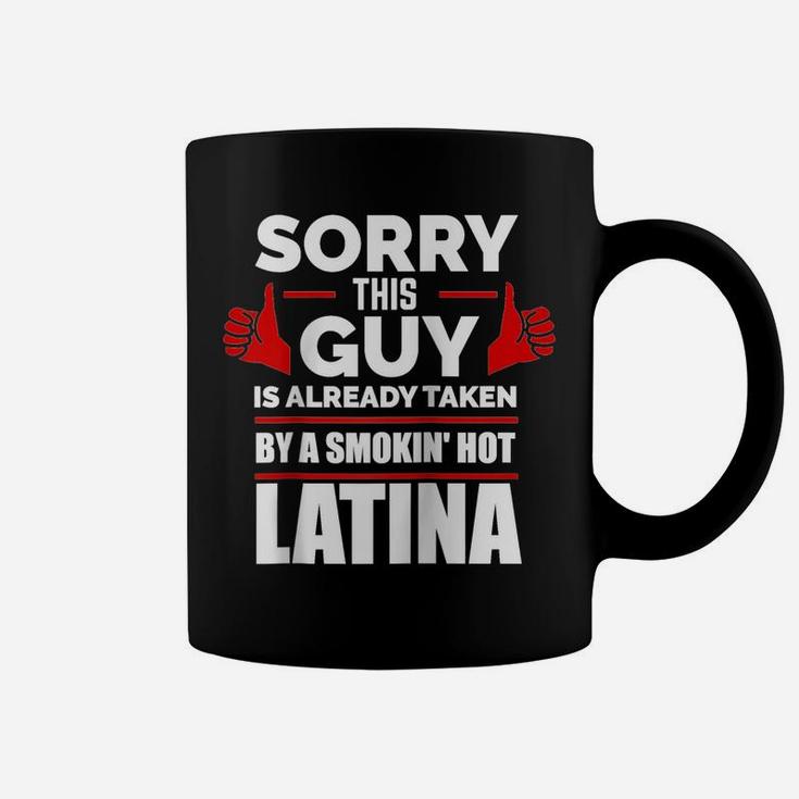 This Guy Is Taken By Smoking Hot Latina Pride Spanish Girl Raglan Baseball Tee Coffee Mug