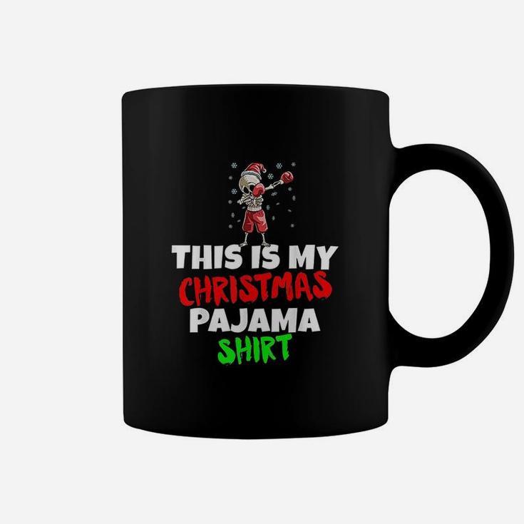 This Is My Christmas Pajama Dabbing Skeleton Boxing Coffee Mug