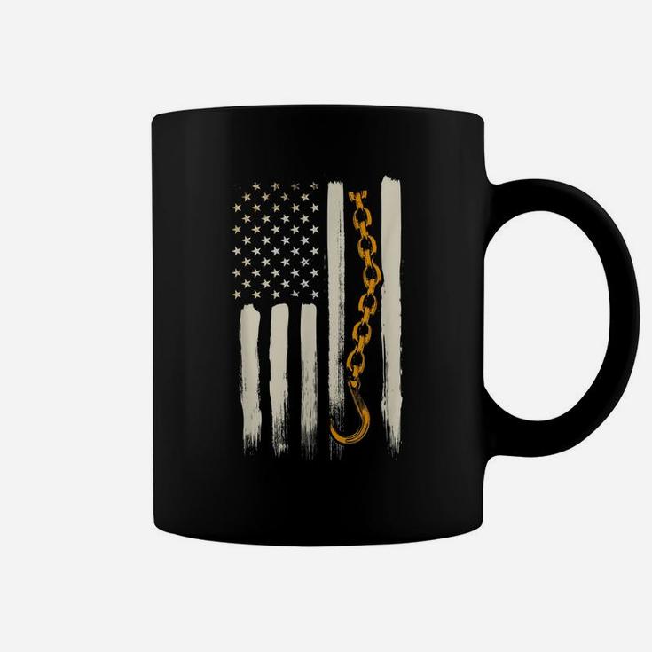 Tow Truck Driver Gifts American Flag Patriotic Towing Coffee Mug