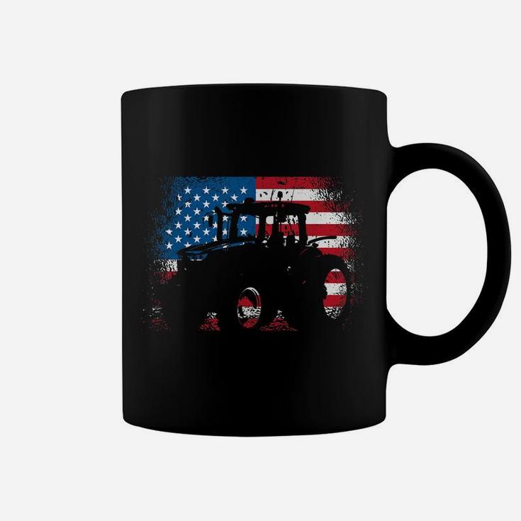 Tractor Usa Flag Design For Patriotic Farmer Coffee Mug