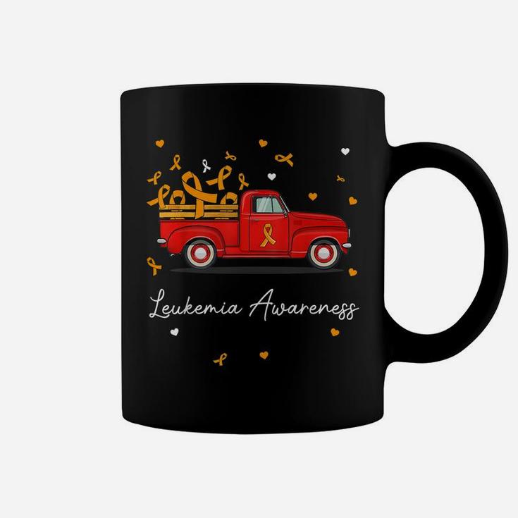 Truck Carrying Orange Ribbon Leukemia Awareness Coffee Mug