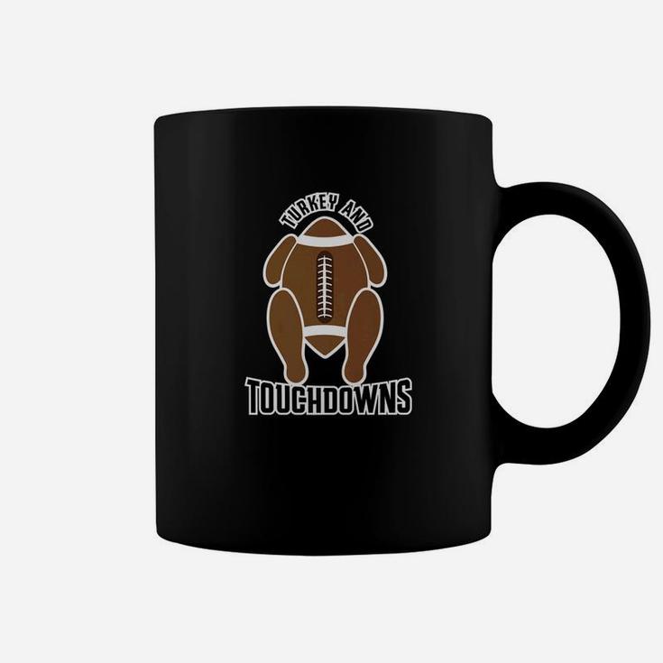Turkey And Touchdowns Thanksgiving Day Foodfootball Coffee Mug