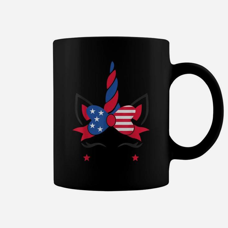 Unicorn Funny Cute American Flag 4Th Of July Gift Coffee Mug
