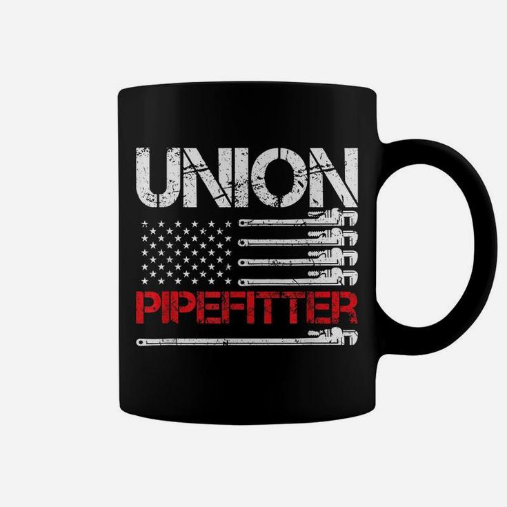 Union Pipefitter Union Strong Usa American Flag Steamfitter Coffee Mug