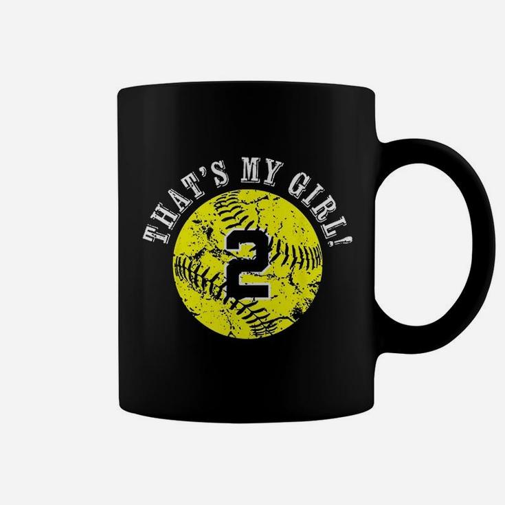 Unique Thats My Girl 2 Softball Player Mom Or Dad Gifts Coffee Mug