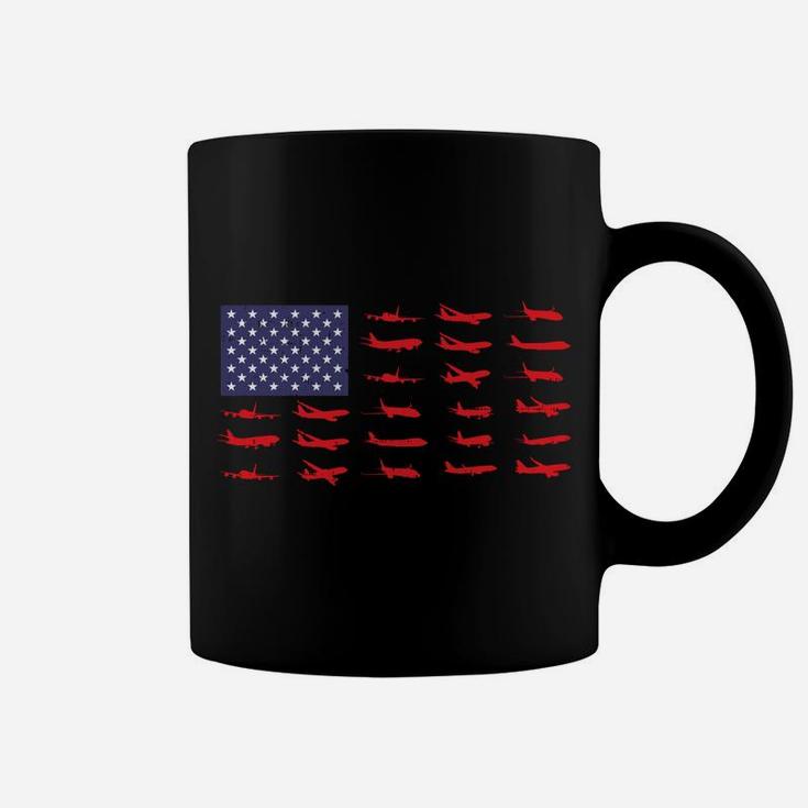 Us Flag Airplanes Patriotic Aviation American Pilot Gift Sweatshirt Coffee Mug