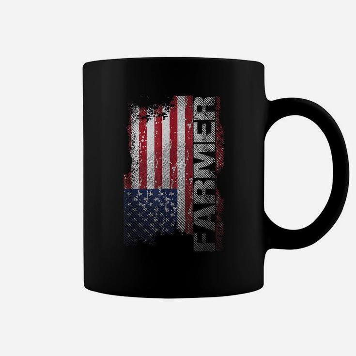 Usa Flag Farmer , American Farmers Tee Patriotic Gift Coffee Mug