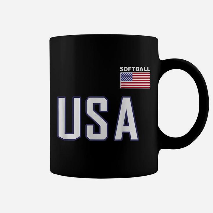 Usa Flag Softball  Pocket Team Jersey Gift Top Tee Coffee Mug
