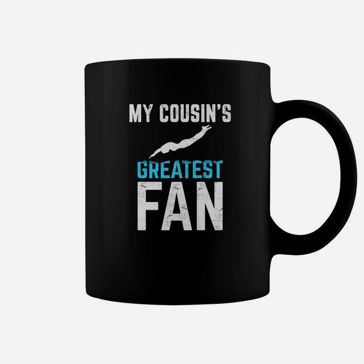 Vintage Graphic My Cousin Greatest Fan Swimming Coffee Mug