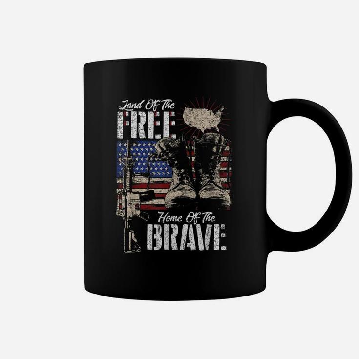 Vintage Land Of The Free Home Of The Brave US Army Veteran Coffee Mug