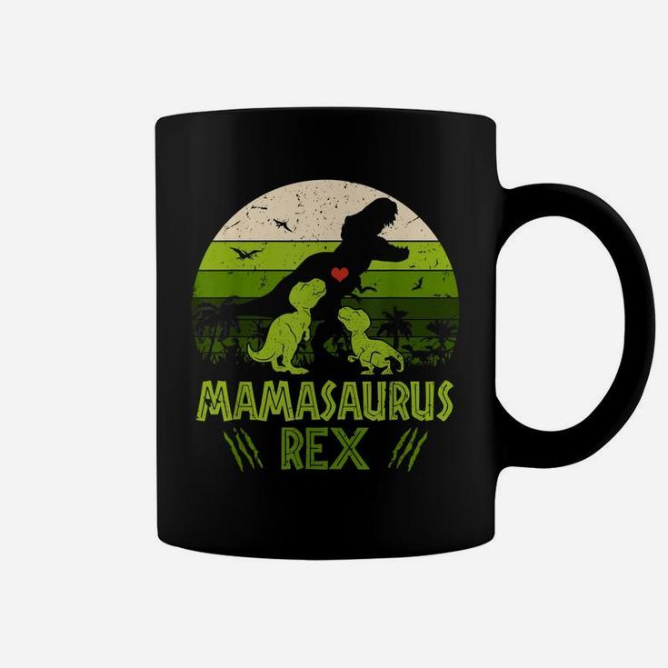 Vintage Retro 2 Kids Mamasaurus Dinosaur Lover Gift Coffee Mug