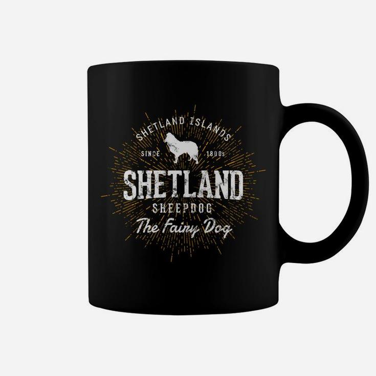 Vintage Style Retro Shetland Sheepdog Coffee Mug