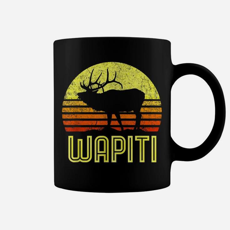Wapiti Elk Hunter Dad Vintage Retro Sun Bow Hunting Gift Coffee Mug