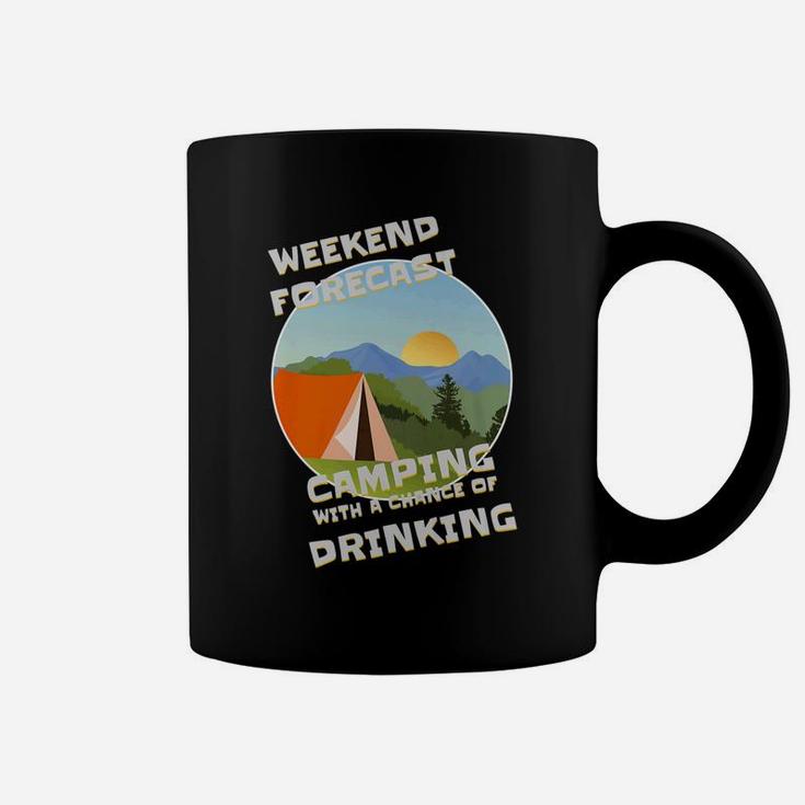 Weekend Forecast Camping Drinking Beer Wine Outdoor Coffee Mug